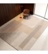 Alfombra grande de viscosa beige y topo con elegante diseño geométrico Mdmhogar