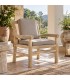 Sillón acogedor de teca maciza natural y textil gris estilo alpino Mdmhogar