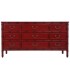 Cómoda XXL bambú rojo patinado tiradores dorados estilo oriental 1