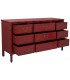 Cómoda XXL bambú rojo patinado tiradores dorados estilo oriental 2