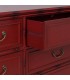Cómoda XXL bambú rojo patinado tiradores dorados estilo oriental 5