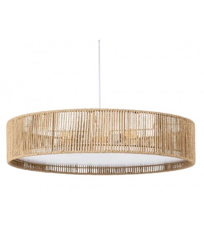 Lámpara techo 3 luces cuerda natural trenzada estilo contemporáneo