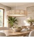 Lámpara techo 3 luces cuerda natural trenzada estilo contemporáneo Mdmhogar
