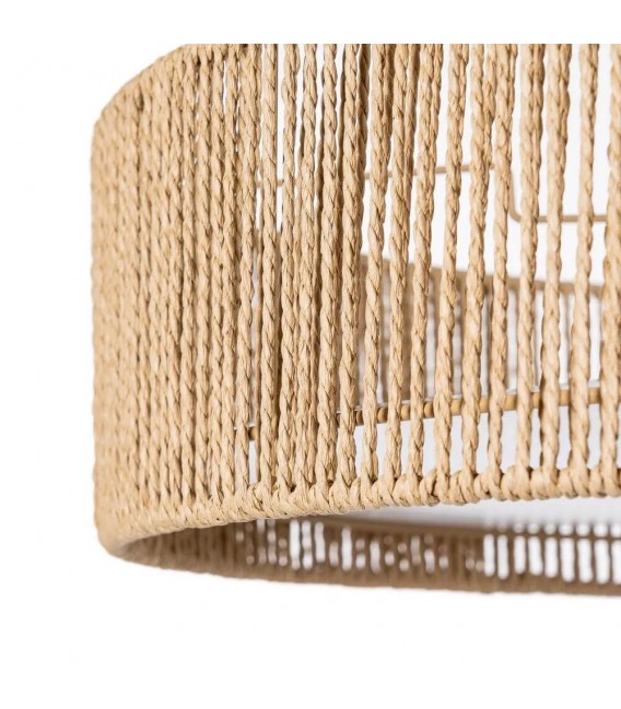 Lámpara techo 3 luces cuerda natural trenzada estilo contemporáneo 3