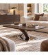Mesa de centro madera marrón y metal cromado diseño contemporáneo Mdmhogar