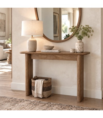 CONSOLA DE ENTRADA 100 X 30 X 80 CHOCON MADERA MDF COLOR NOGAL