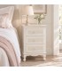 Mesita de noche blanca y beige con relieve de estilo romántico Mdmhogar