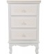 Mesita de noche blanca y beige con relieve de estilo romántico 1