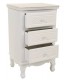 Mesita de noche blanca y beige con relieve de estilo romántico 2