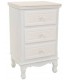 Mesita de noche blanca y beige con relieve de estilo romántico