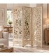 Biombo de madera de mango tallada artesanal estilo colonial Mdmhogar