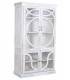 Vitrina colonial de madera blanco rozado con detalles dorados