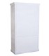 Vitrina colonial de madera blanco rozado con detalles dorados3