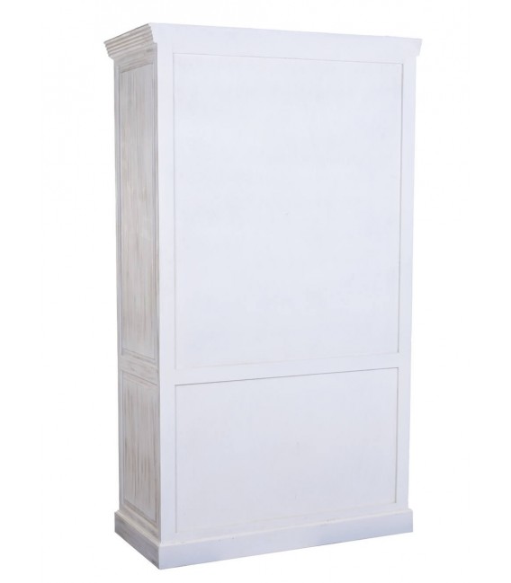 Vitrina colonial de madera blanco rozado con detalles dorados3
