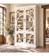Vitrina colonial de madera blanco rozado con detalles dorados Mdmhogar