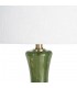 Lámpara alta de cristal verde oliva con pantalla blanca contemporánea 3