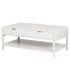 Mesa de centro blanca con cajones y tiradores dorados contemporánea
