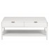 Mesa de centro blanca con cajones y tiradores dorados contemporánea 1