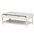 Mesa de centro blanca con cajones y tiradores dorados contemporánea 2