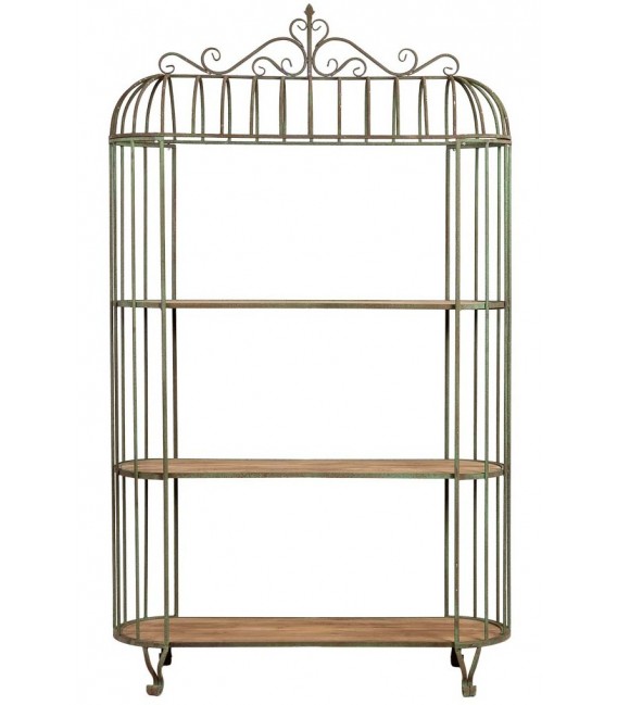 Estantería grande de madera y hierro envejecido rústico vintage 1