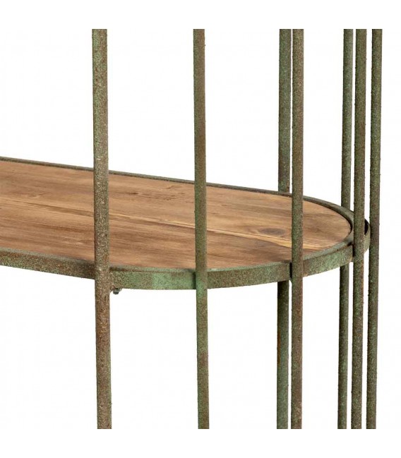 Estantería grande de madera y hierro envejecido rústico vintage 4