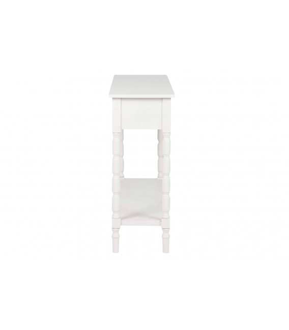 Consola de entrada madera blanca con 3 cajones estilo clásico 3