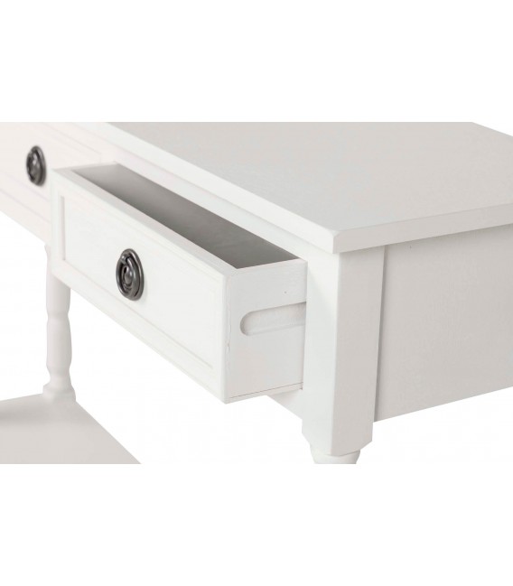 Consola de entrada madera blanca con 3 cajones estilo clásico 5