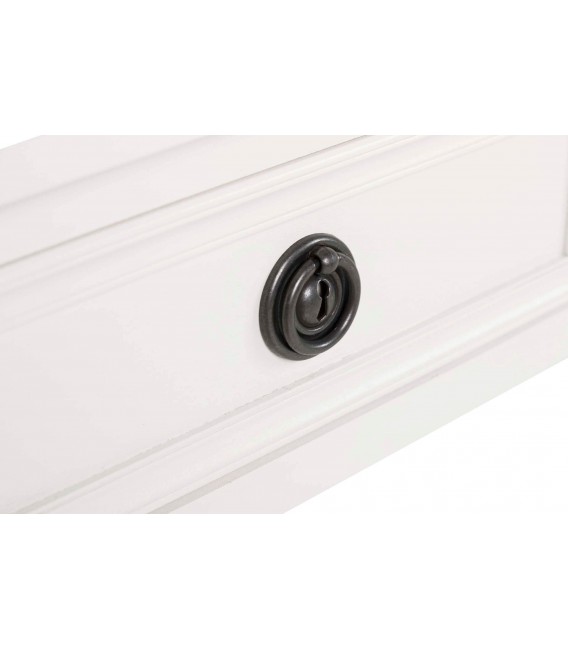 Consola de entrada madera blanca con 3 cajones estilo clásico 6