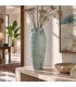Jarrón alto de terracota turquesa rozado estilo mediterráneo Mdmhogar