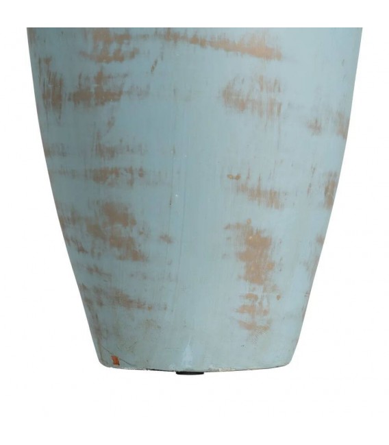 Jarrón alto de terracota turquesa rozado estilo mediterráneo 3