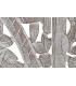 Cabecero mural tallado gris estilo boho, ideal para cama o pared.3