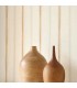 Papel pintado de rayas blanco roto beige y gris aspecto textil 1