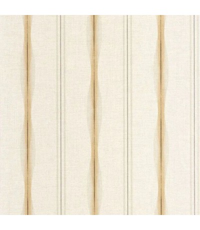 Papel pintado de rayas blanco roto beige y gris aspecto textil