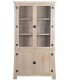 Vitrina de madera maciza de acacia natural y metal negro 1