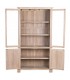 Vitrina de madera maciza de acacia natural y metal negro 2
