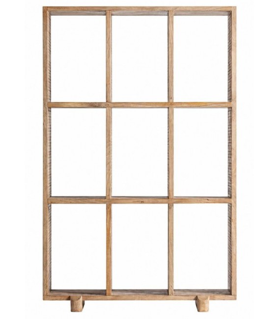 Estantería baja madera maciza de mango natural contemporánea 1