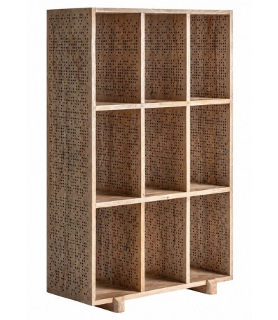 Estantería baja madera maciza de mango natural contemporánea