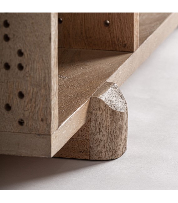Estantería baja madera maciza de mango natural contemporánea 5