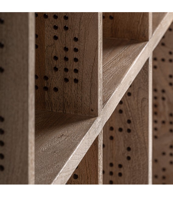 Estantería baja madera maciza de mango natural contemporánea 3