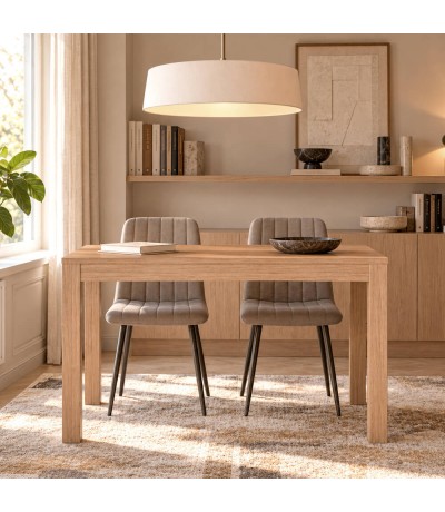 Mesa comedor pequeña extensible roble natural contemporánea Mdmhogar