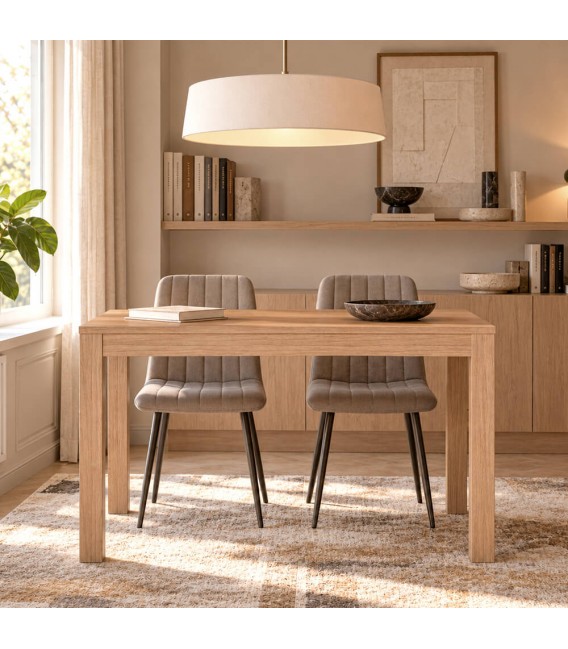 Mesa comedor pequeña extensible roble natural contemporánea Mdmhogar