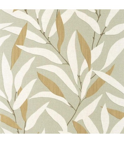 ROLLO PAPEL PINTADO HOJAS 53 X 10,5 LABLA VERDE MARRON Y BEIGE