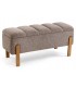 Banco pie de cama con baúl tapizado topo y madera natural estilo nórdico