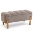 Banco pie de cama con baúl tapizado topo y madera natural estilo nórdico 2