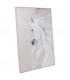 Cuadro vertical grande pintado a mano de caballo blanco y beige