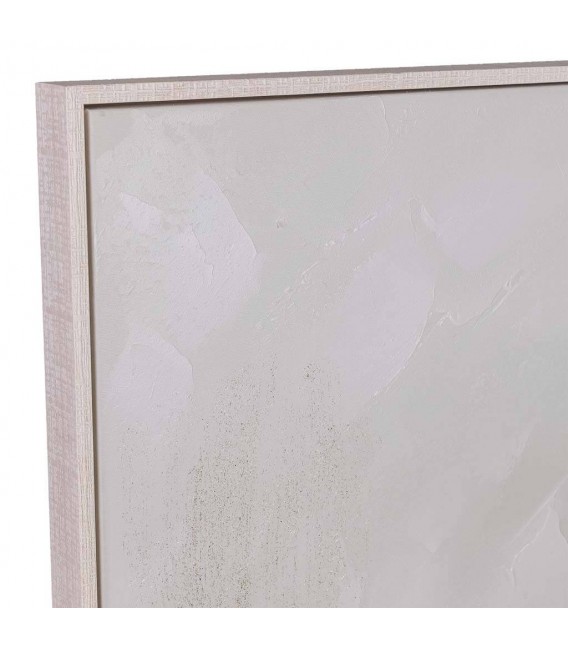 Cuadro vertical grande pintado a mano de caballo blanco y beige 3