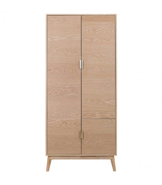 Armario ropero de madera natural con metal dorado estilo art déco 1