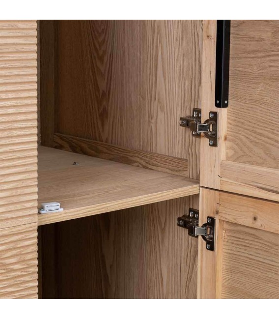 Armario ropero de madera natural con metal dorado estilo art déco 5