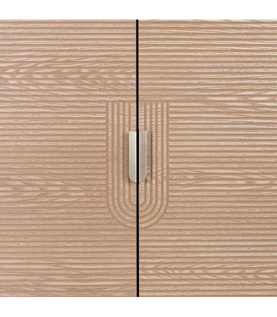 Armario ropero de madera natural con metal dorado estilo art déco 6