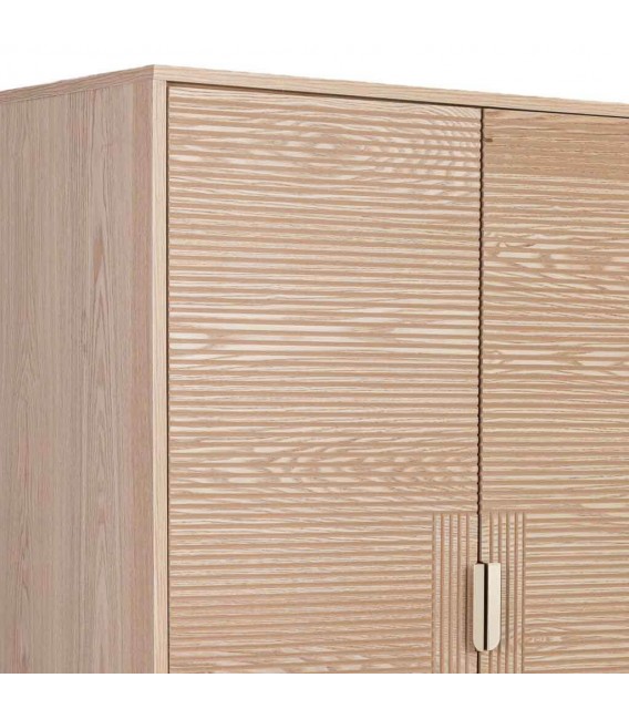 Armario ropero de madera natural con metal dorado estilo art déco 3